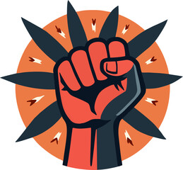 Revolutionary Dual-Tone Fist Vector – Symbol of Resistance, Unity, and Activism