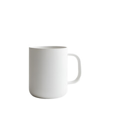 Obraz premium White Ceramic Mug, Simple Design, Modern Style, Clean Lines, Empty Vessel, Smooth Surface, Cylindric