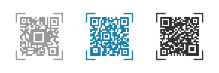 Fototapeta premium scan qr code icon. payment in mobile phone. Simple digital scanning. barcode sign
