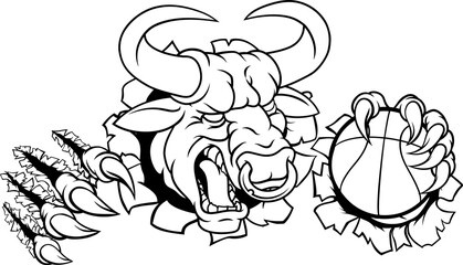 Bull Minotaur Longhorn Cow Basketball Mascot