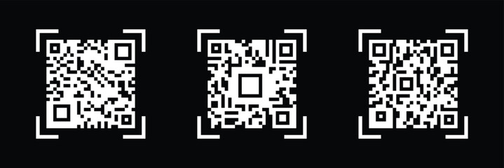 Fototapeta premium QR code scanning icon vector