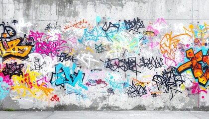 Concrete wall with graffiti art
