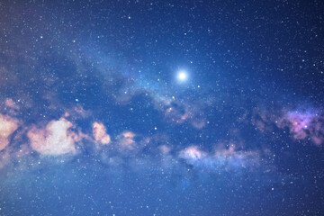 Milky way stars and constellations with a galaxy background.