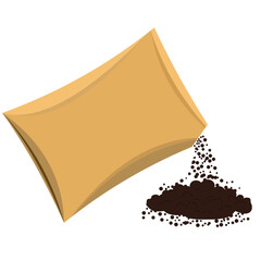 fertilizer bag, rice sack, sand bag, agriculture product isolated on white background