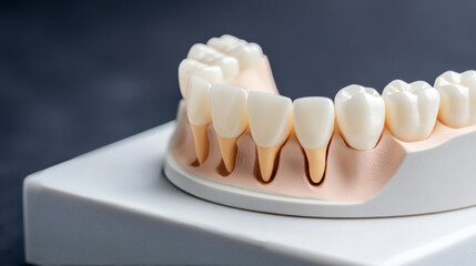 Realistic Dental Model Demonstrating Tooth Structure and Gum Line Health Basics