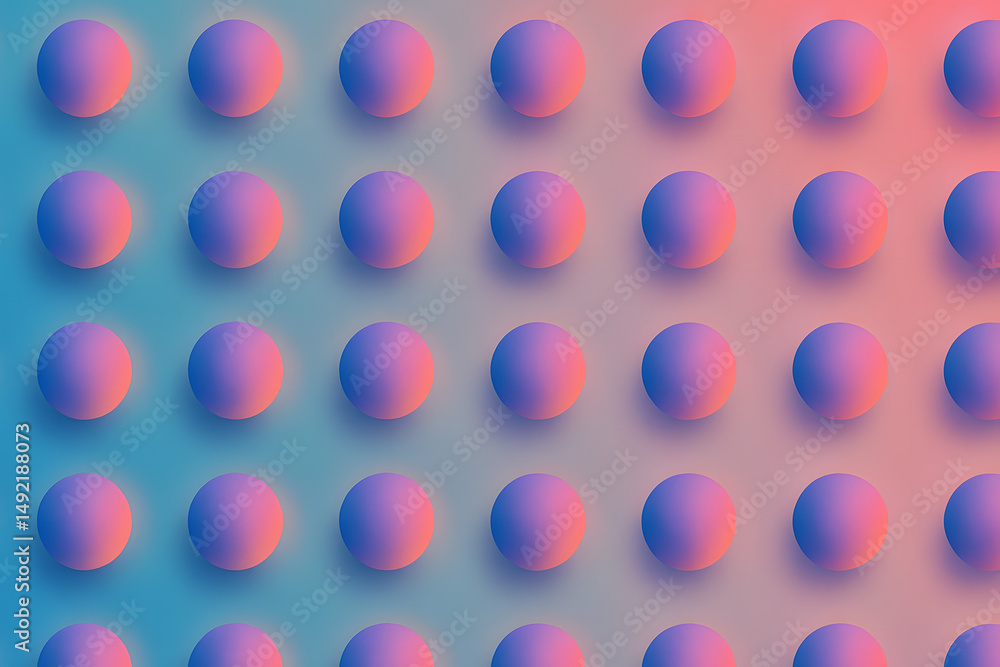 Poster smooth colorful gradient spheres forming a soft, modern 3d pattern with a pastel aesthetic and subtl