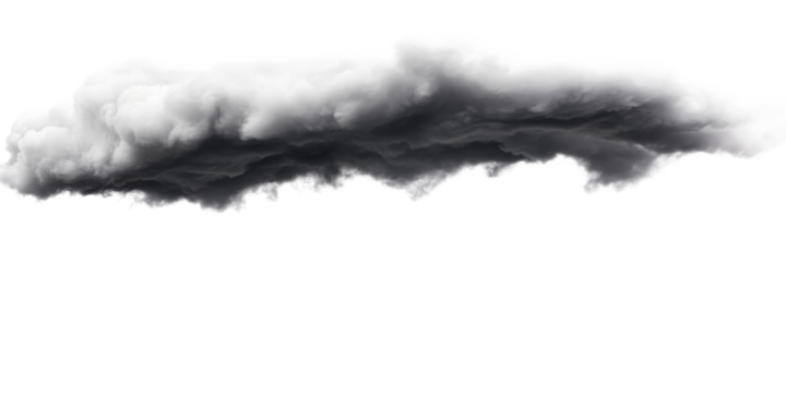 Dark Cloud with Rain, Stormy Weather Overlay, Cut Out Transparent