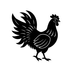 rooster vector illustration silhouette