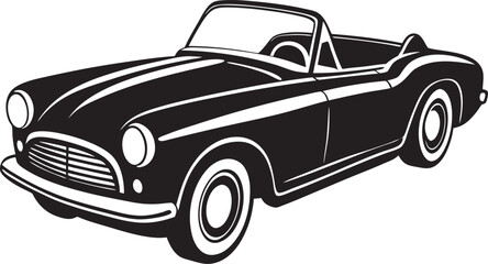 Classic Car Silhouette, Retro Vehicle Vector Illustration