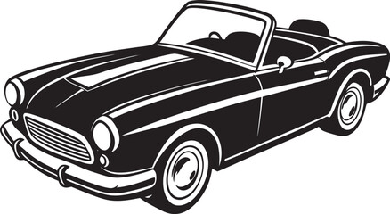 Classic Car Silhouette, Retro Vehicle Vector Illustration