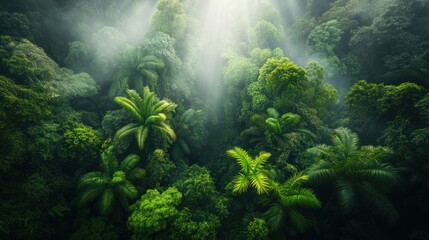 Obraz premium Lush green rainforest canopy