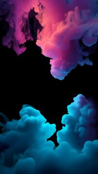 vibrant smoke on blavk background