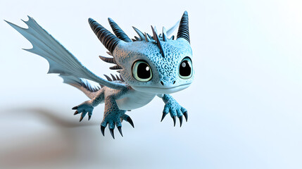 Fototapeta premium Playful Blue Dragon Hatchling with Tiny Wings Sharp Cl 2da55a34 F2cf 4ede 9de1 0f25d55a0cb1 1