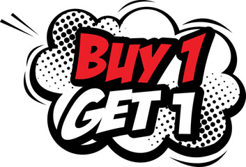 Buy 1 Get 1 Offer Comic Style