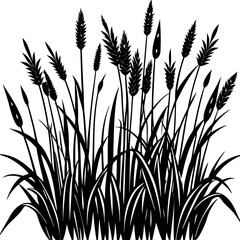 Grass Silhouette Vector – Nature Border Clipart Design