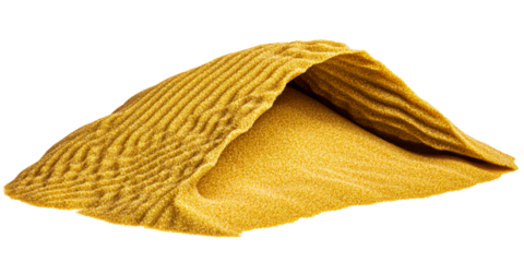 Folded gold fabric with wave pattern, textured surface, cut out transparent