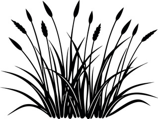 Grass Silhouette Vector &ndash; Nature Border Clipart Design