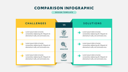 Challenge and Solution Comparison Table Business Infographic
