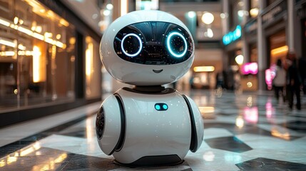 Cute robot in a mall