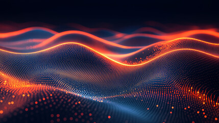Obraz premium Abstract digital landscape of glowing particles (27)