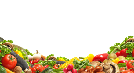 Fresh vegetables on white background