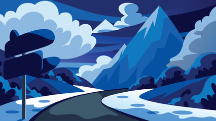 winter landscape with mountains