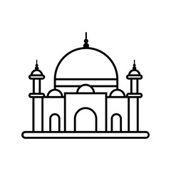 mosque icon. Mosque icons siluet vector illustration on white editable background