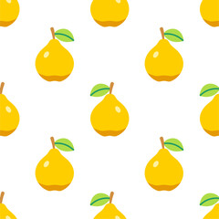 Pear seamless pattern. Fruit background. Beautiful vector print.