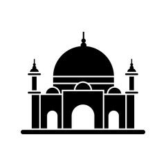 mosque icon. Mosque icons siluet vector illustration on white editable background