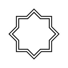 Islamic symbol of octagonal frame icon. Arabesque decoration Ramadan