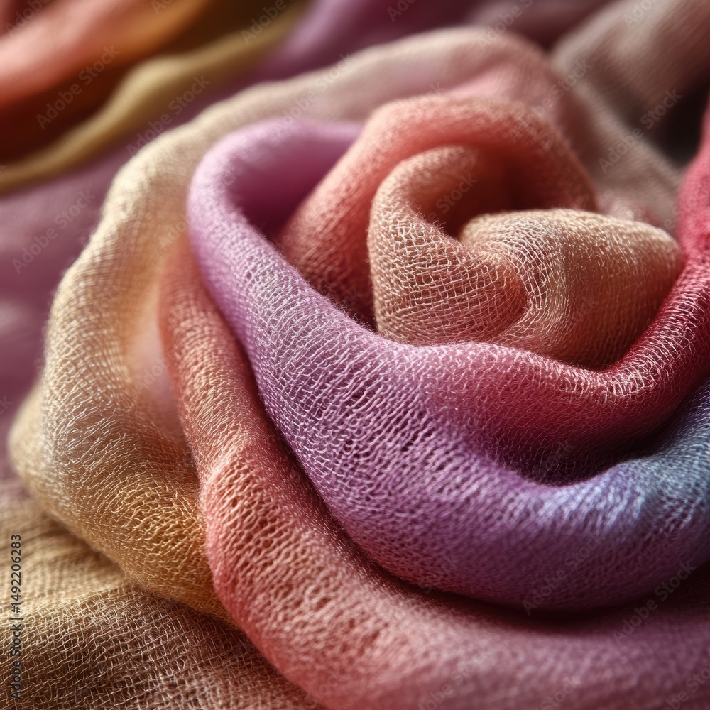 Poster artistic gradient fabric flowing in soft waves abstract textile design with light colors