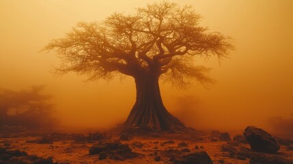 Majestic tree in a sandstorm