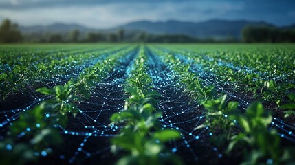 A futuristic AI-driven agricultural network optimizing global food production