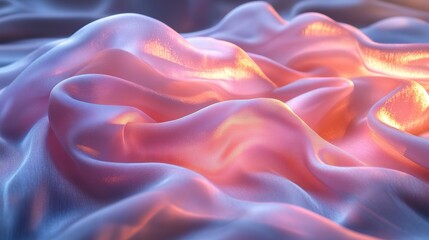 Obraz premium Abstract silk waves shimmering with soft light and delicate folds creating an elegant background
