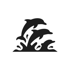 Playful Jumping Dolphins Icon