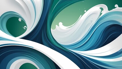 Abstract wave background featuring flowing blue and green colors created by Generative AI.
