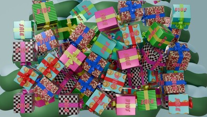 Sale style present boxes