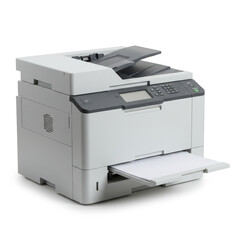 Gray Printer on White Background