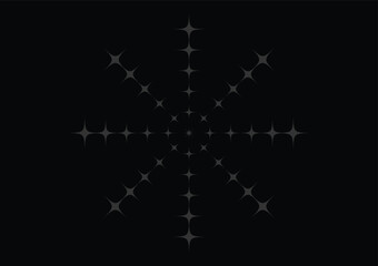 A gray star on a black background. Abstract for backdrop. Fabric pattern.