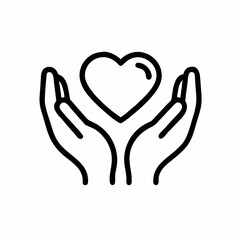 Heart in Hands Care Love Support isolated on transparent background