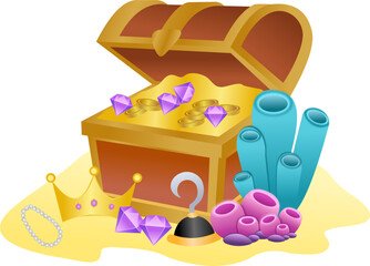 Underwater Treasure Illustration