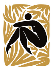 Hand Drawn Abstract Human Silhouette 