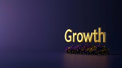 Gold Growth Text On Purple Background