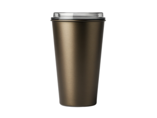 Sleek stainless steel travel mug with metallic finish, perfect for hot or cold beverages on go. Ideal for daily use and outdoor activities
