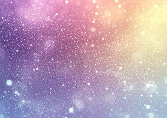 Soft gradient background with sparkling particles resembling glistening dust or light bokeh in pastel purple, pink, yellow, and blue hues creating a dreamy effect