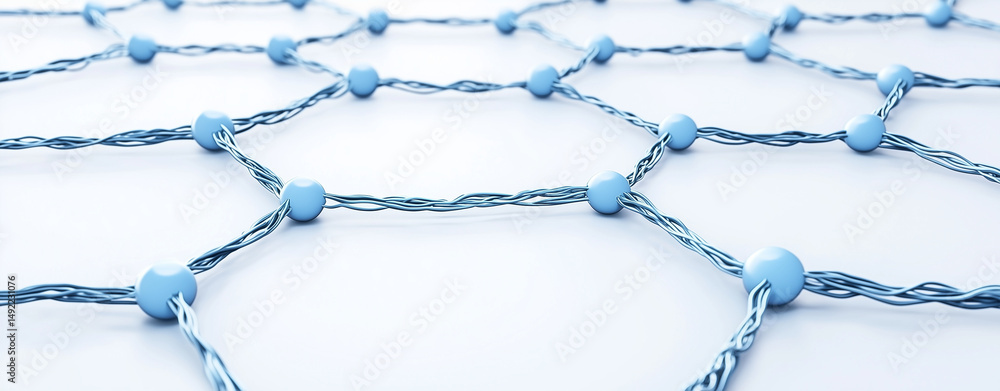Aufkleber detailed abstract representation of blue network structure, showcasing interconnected nodes and line