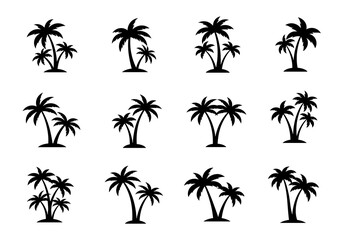 Fototapeta premium Palm Paradise: Icon Set AI Generated