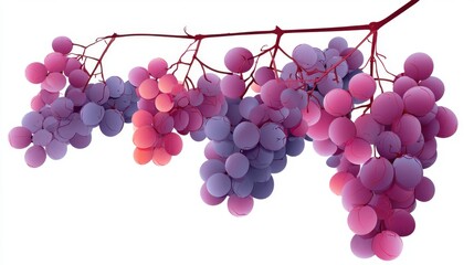 Colorful Vector Grape Bunch with Gradient Fill