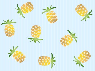 パイナップルのシームレスパターン　B-3