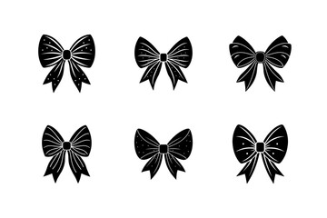 christmas bow vector icon silhouette